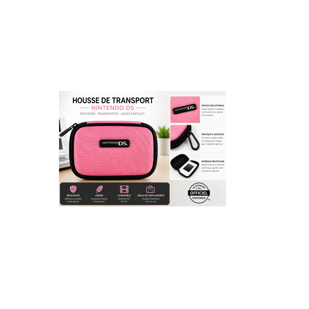 Housse Nintendo DS Game Traveller – Étui Rigide Officiel | Rose | Neuf