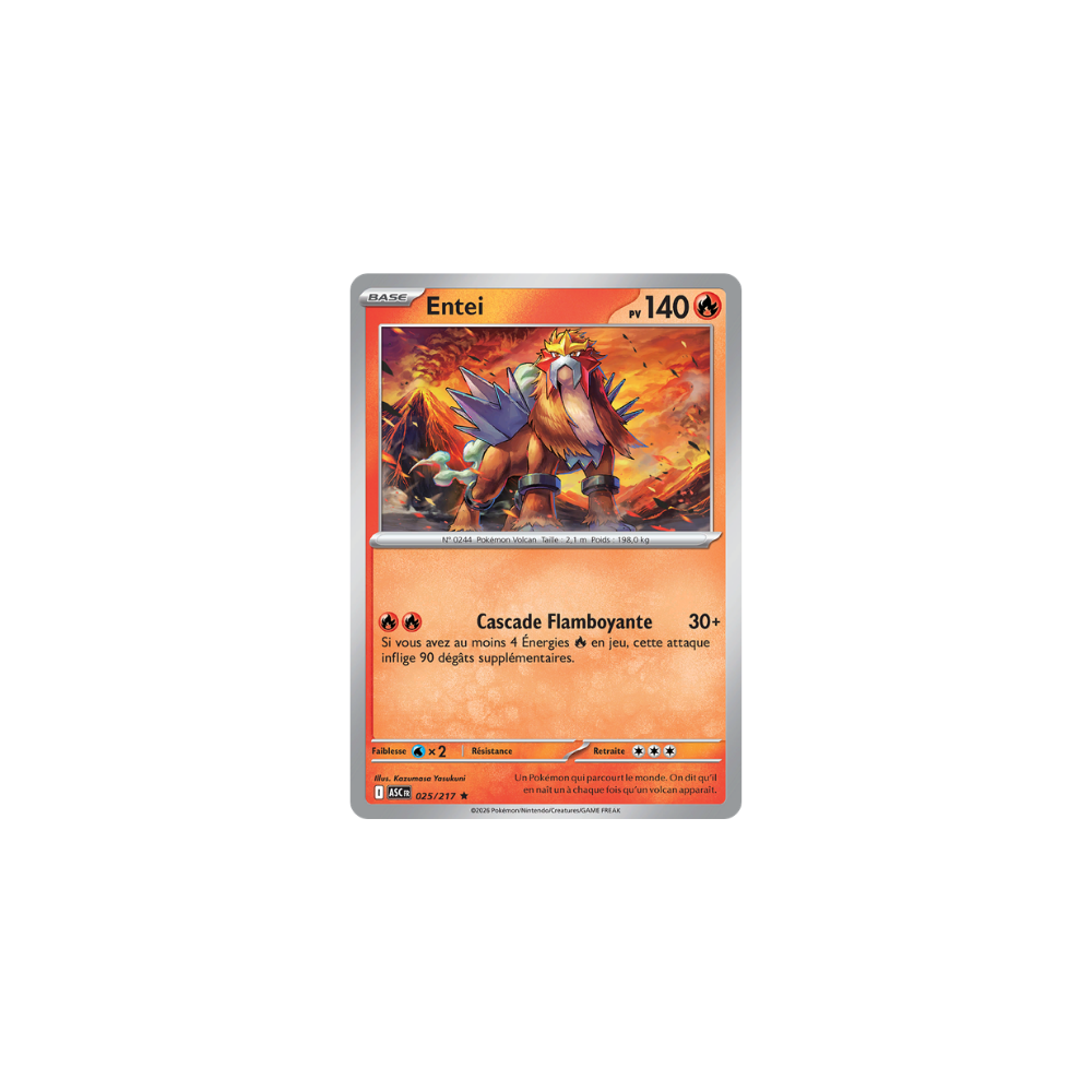 Entei 025/217 (Holo) – Méga-Évolution Héros Transcendants