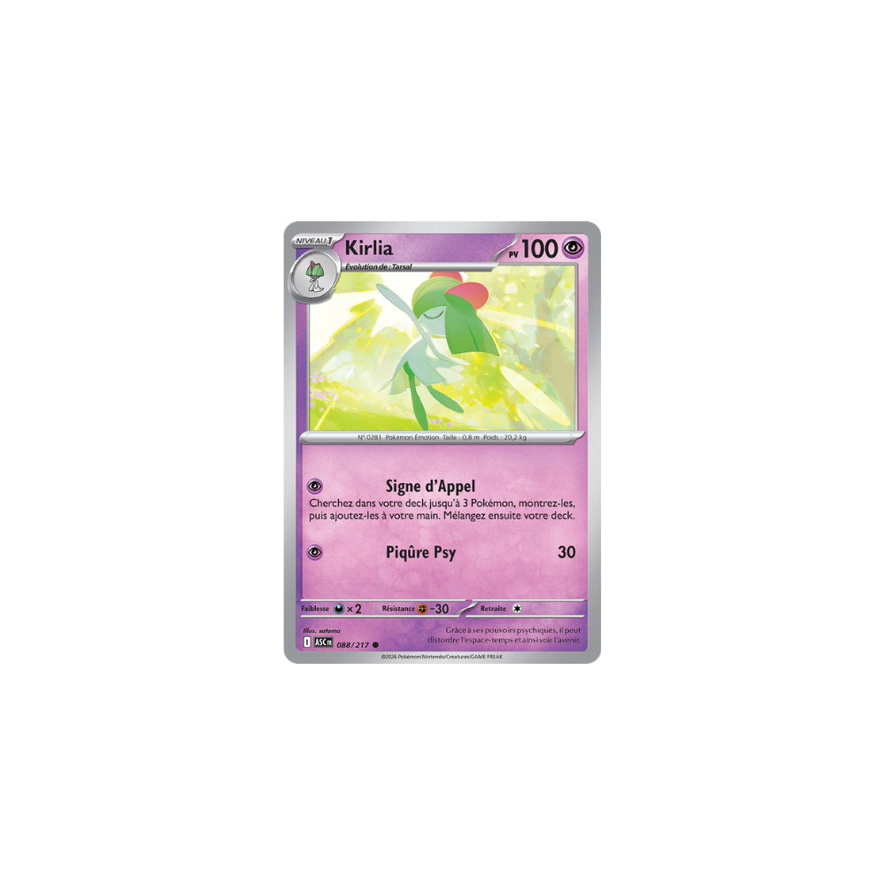 Kirlia 088/217 (Reverse Énergie) – Méga-Évolution Héros Transcendants