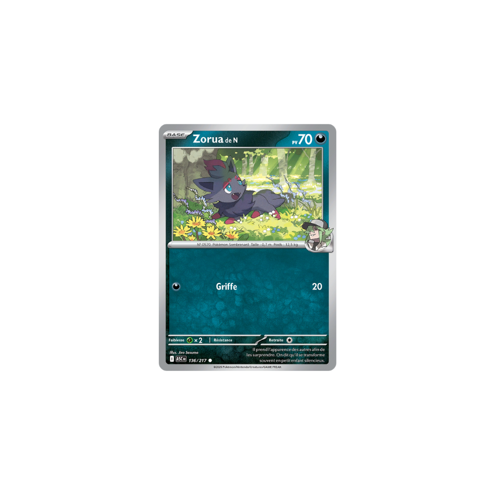 Zorua de N 136/217 (Reverse pokeball)– Méga-Évolution Héros Transcendants