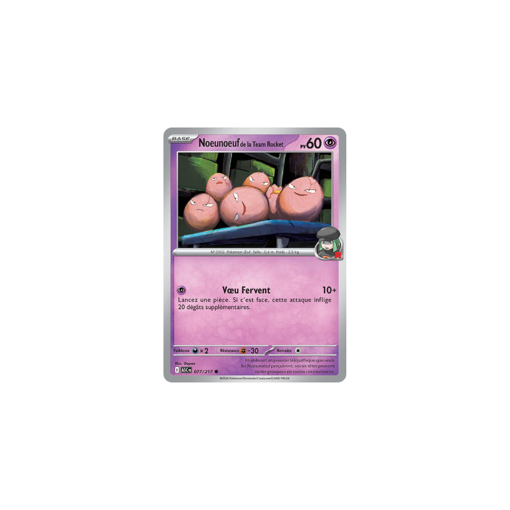 Noeunoeuf de la Team Rocket 077/217 – Méga-Évolution Héros Transcendants