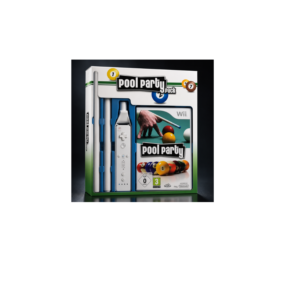 Pool Party Pack – Nintendo Wii | Jeu + Accessoires Billard (Queue + Wiimote)