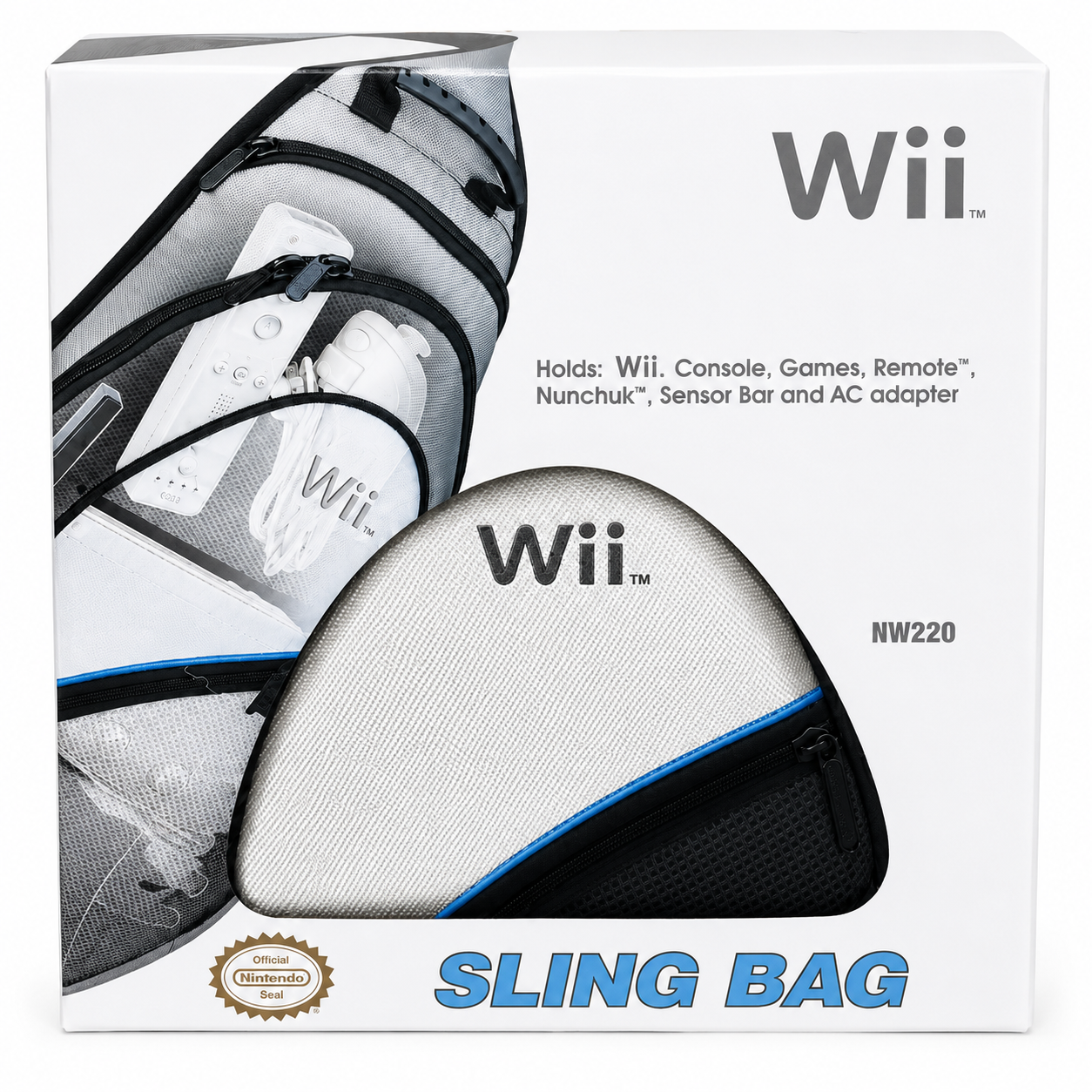 Sac de Transport Wii Officiel – Sling Bag Nintendo | Housse Console + Accessoires | Neuf