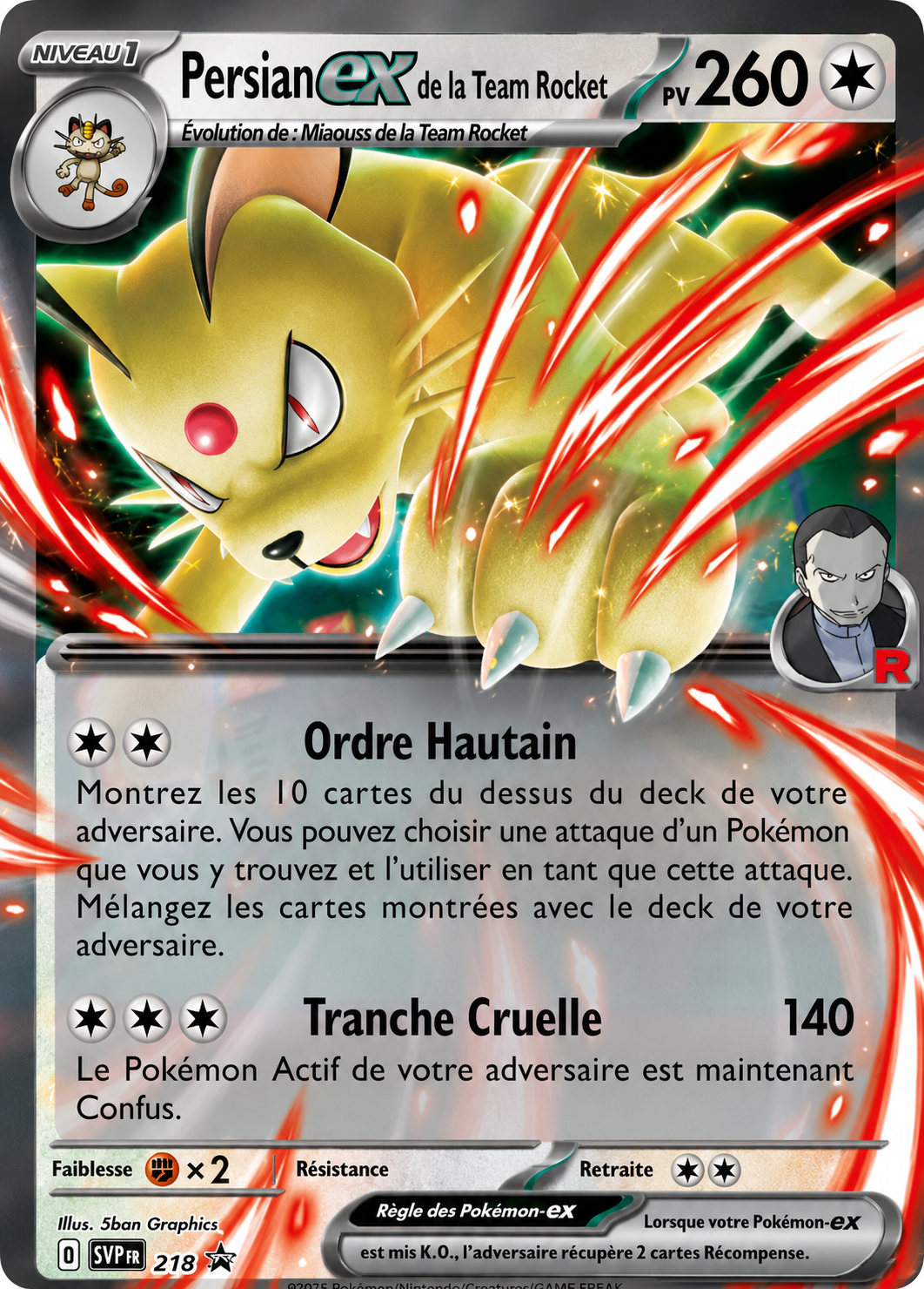 Persian ex de la Team Rocket – Promo EV – SVPFR 218