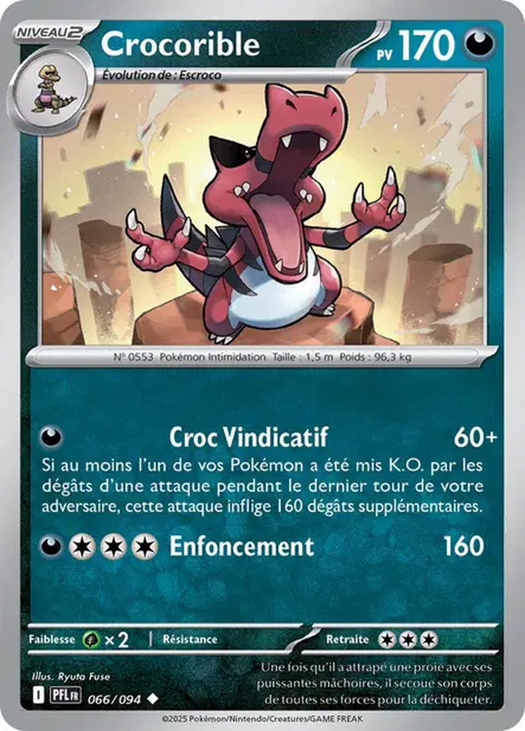 Crocorible 066/094 – Méga-Évolution Flammes Fantasmagoriques