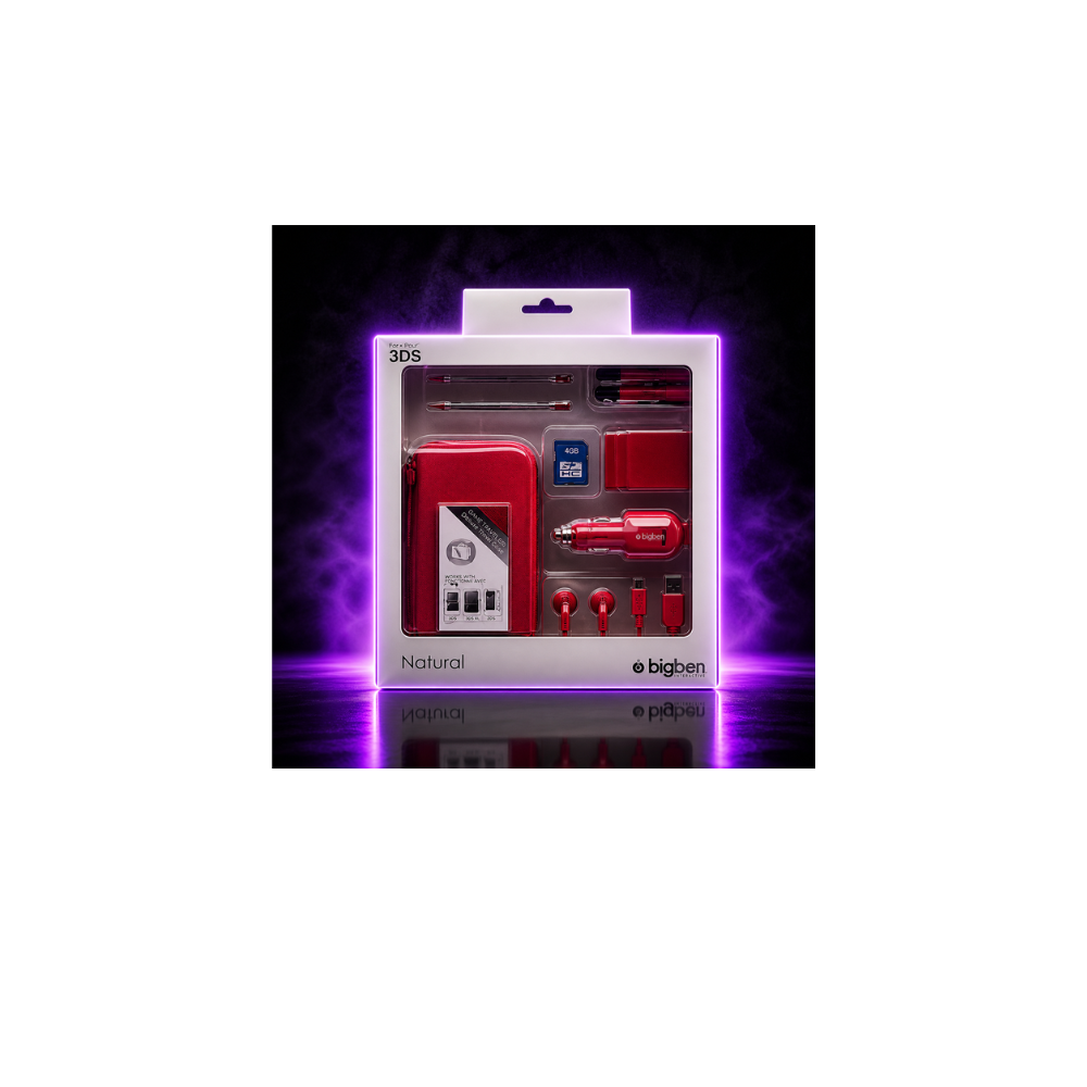 Kit Accessoires Nintendo 3DS XL Bigben – Rouge | Housse + Chargeur + Kit Complet | Neuf