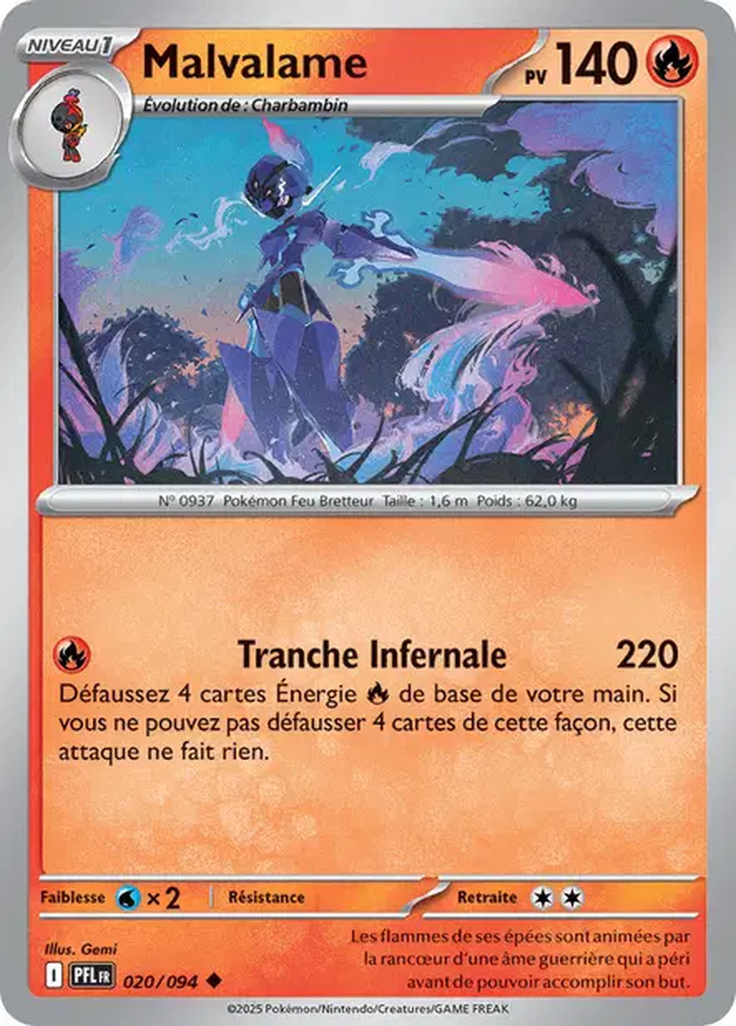 Malvalame 020/094 – Méga-Évolution Flammes Fantasmagoriques