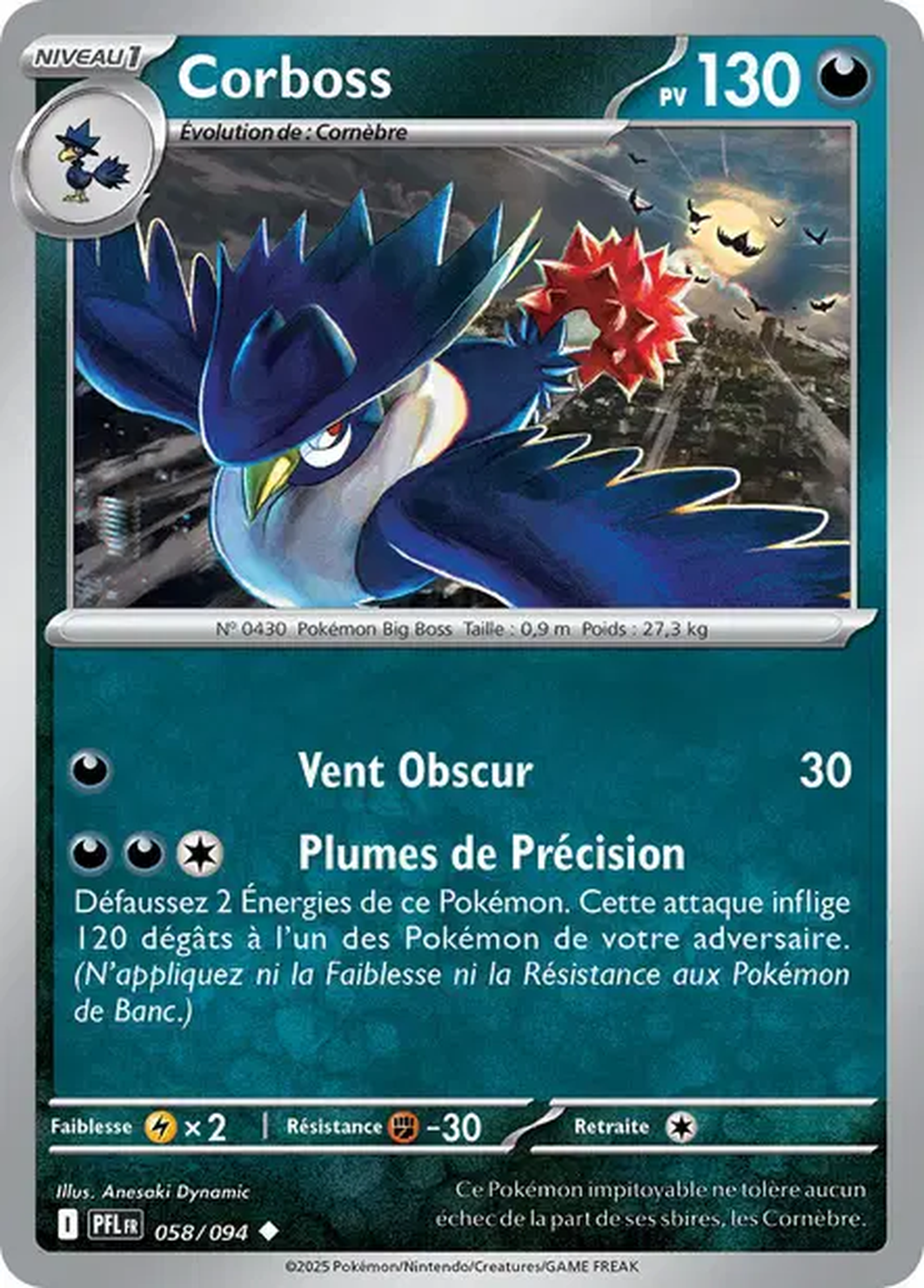 Corboss 058/094 – Méga-Évolution Flammes Fantasmagoriques