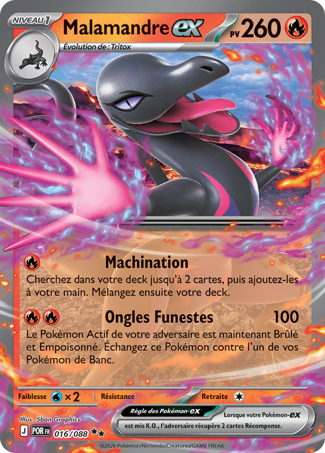 Malamandre ex 016/088 – Méga-Évolution Équilibre Parfait