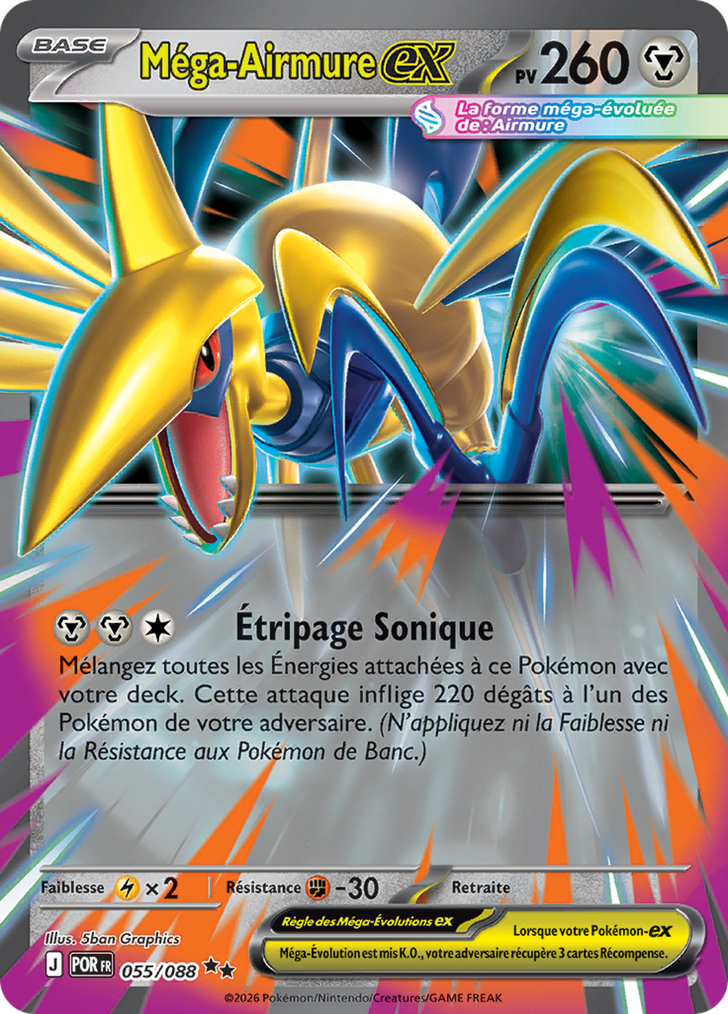 Méga-Airmure ex 055/088 – Méga-Évolution Équilibre Parfait