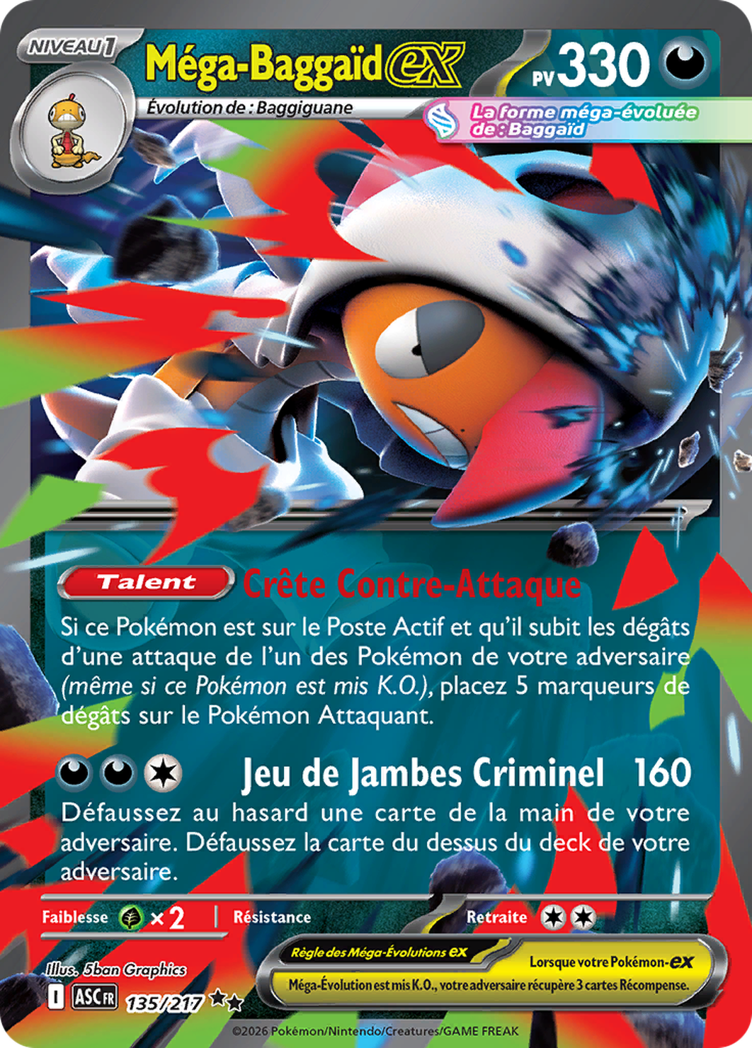Méga-Baggaïd ex 135/217 – Méga-Évolution Héros Transcendants