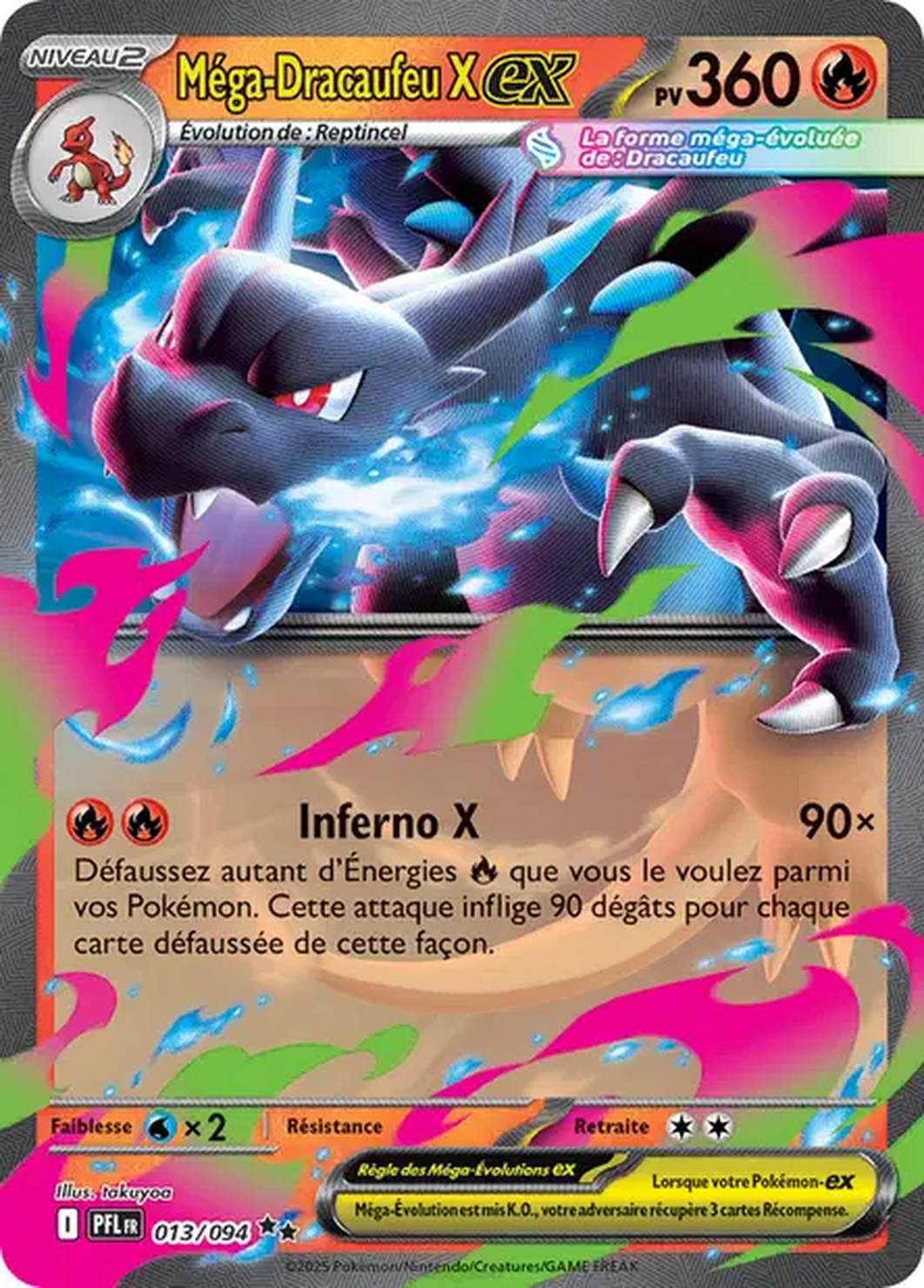 Méga-Dracaufeu X ex 013/094 – Méga-Évolution Flammes Fantasmagoriques