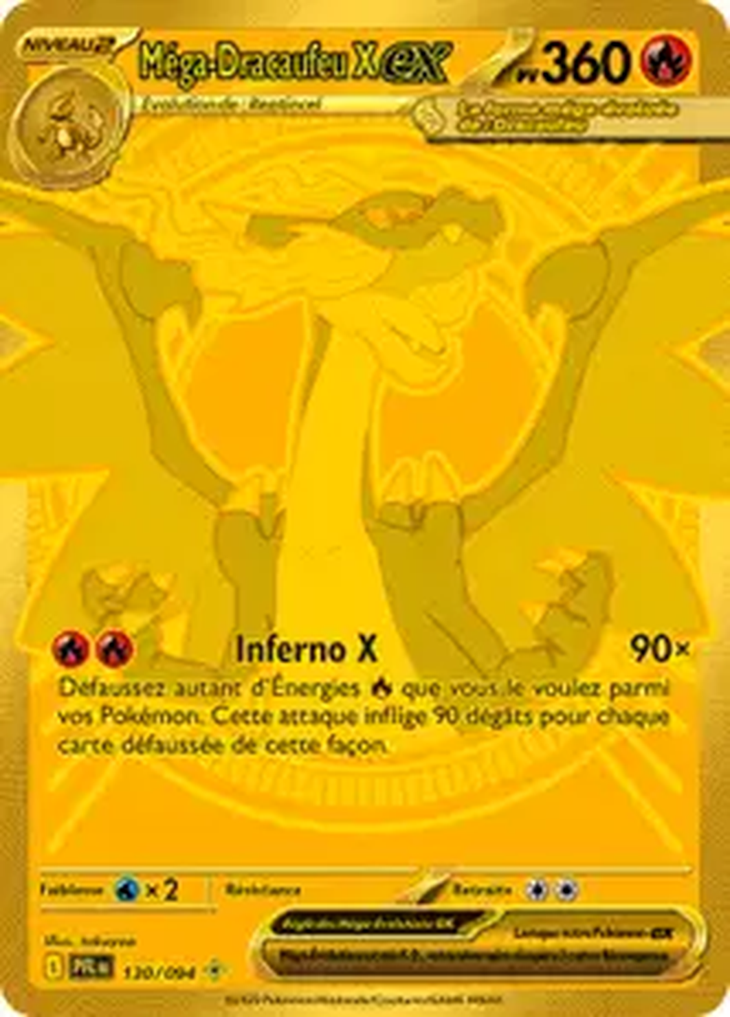 Méga-Dracaufeu X ex Gold (130/094) - Flammes Fantasmagoriques
