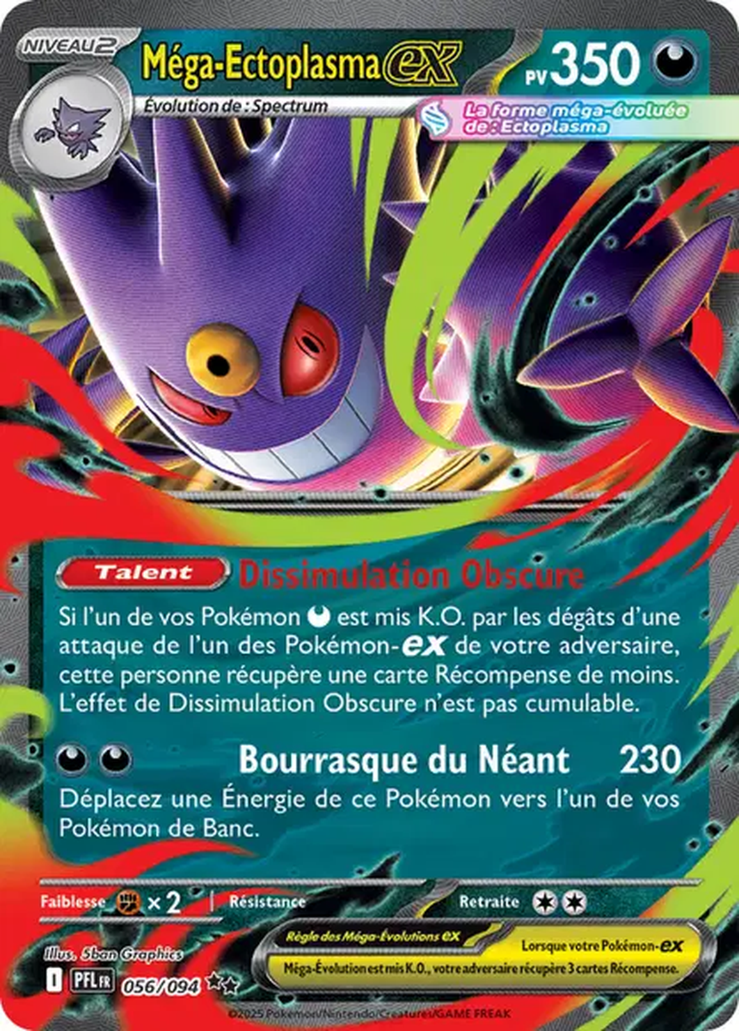 Méga-Ectoplasma ex 056/094 – Méga-Évolution Flammes Fantasmagoriques