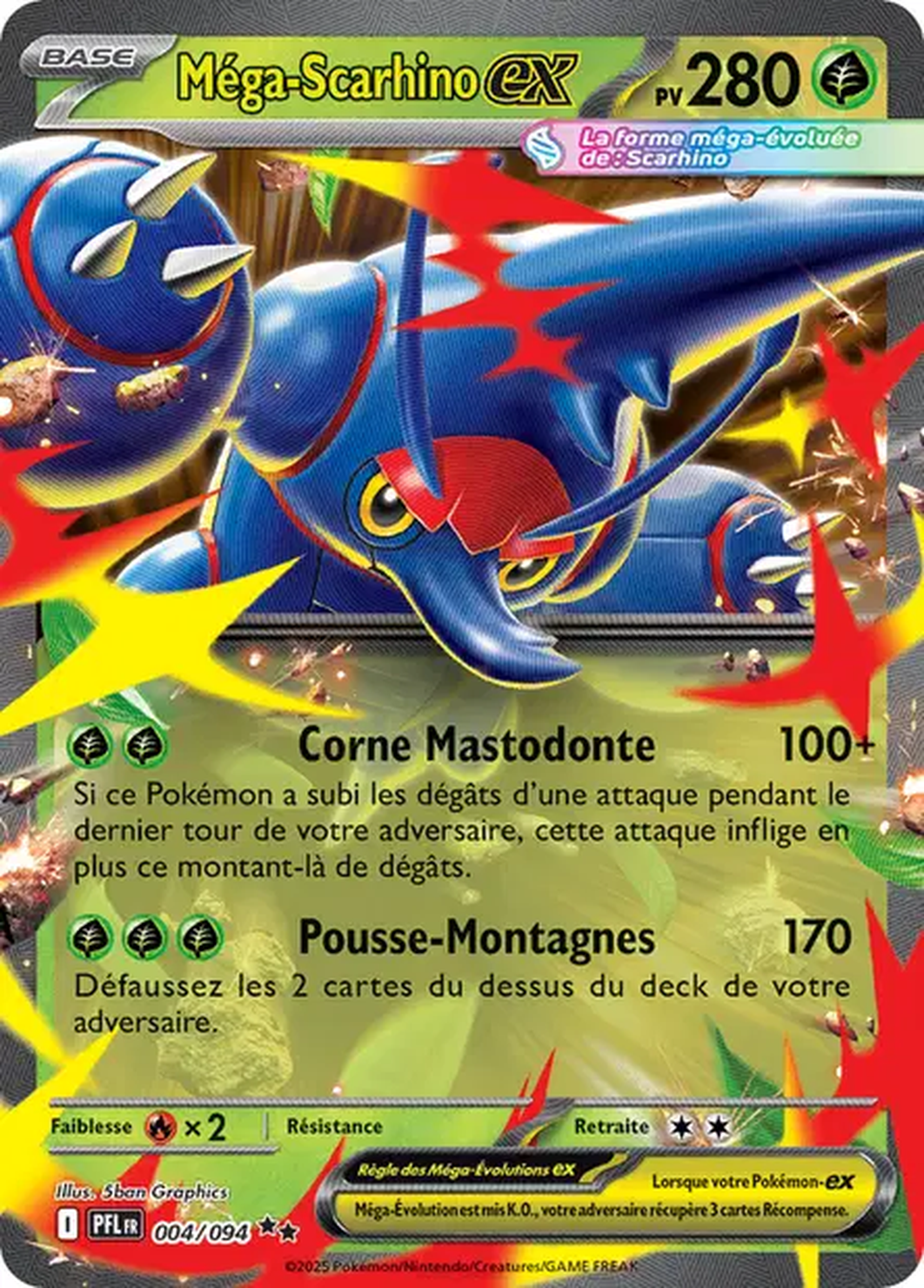 Méga-Scarhino ex 004/094 – Méga-Évolution Flammes Fantasmagoriques