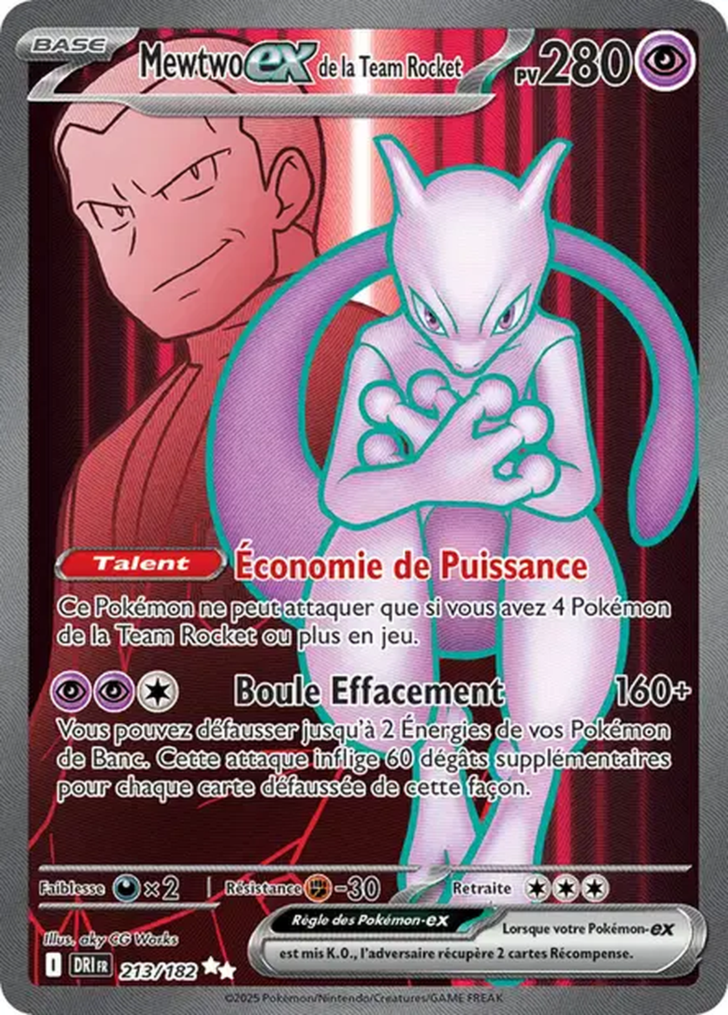 Mewtwo ex de la Team Rocket 213/182 - Rivalités Destinées