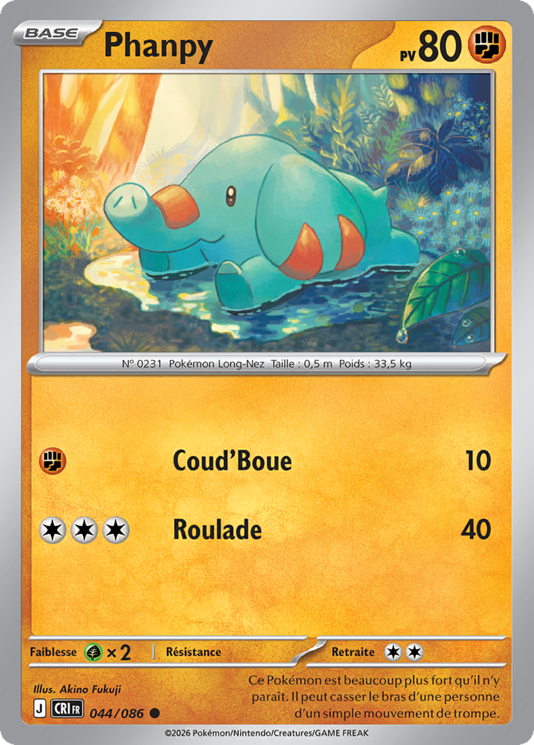 Phanpy 044/086 – Reverse Méga-Évolution Chaos Ascendant