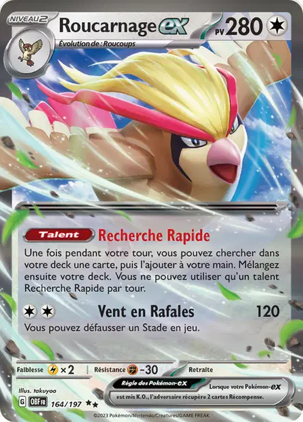Roucarnage ex 164/197 – EV Flammes Obsidiennes