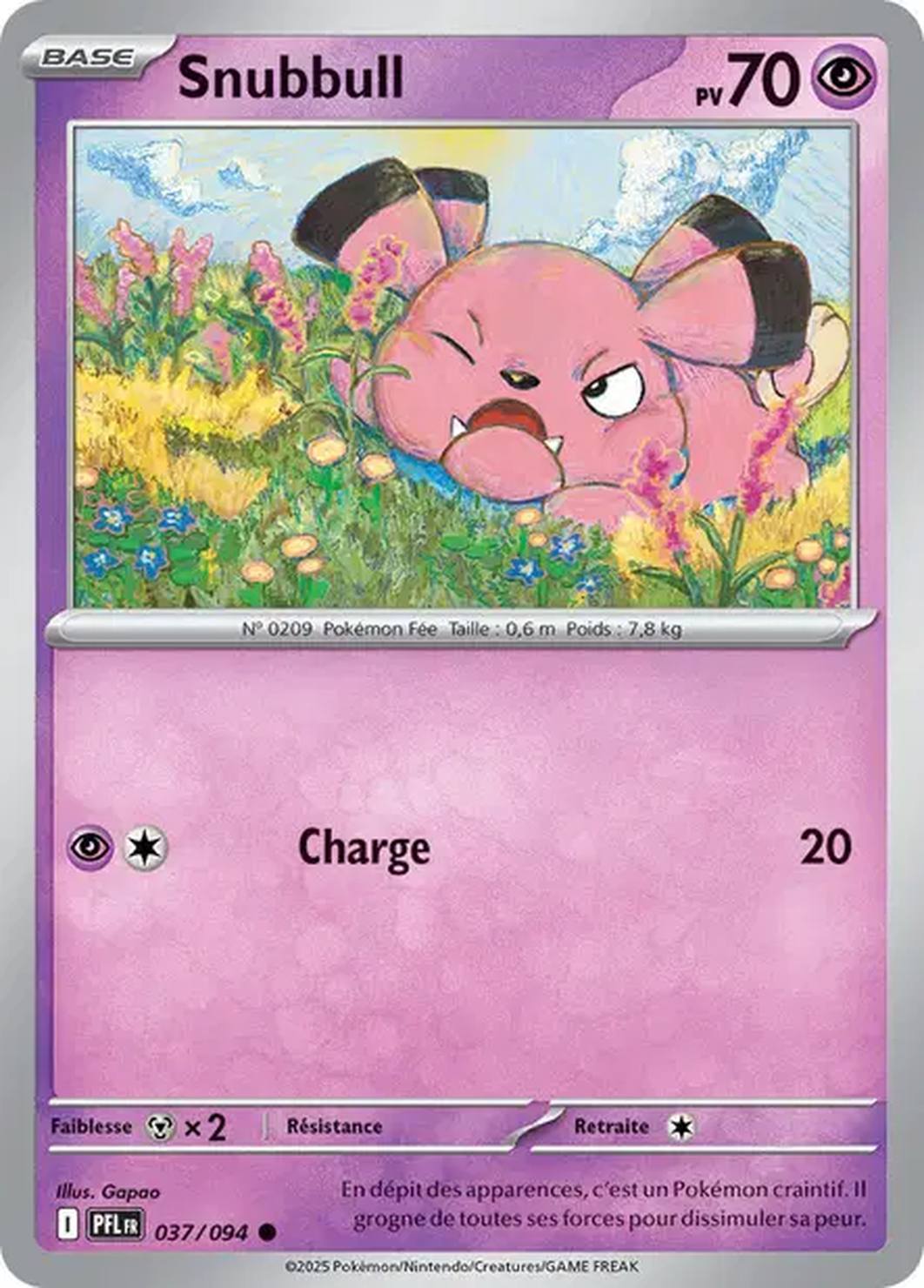 Snubbull 037/094 – Méga-Évolution Flammes Fantasmagoriques