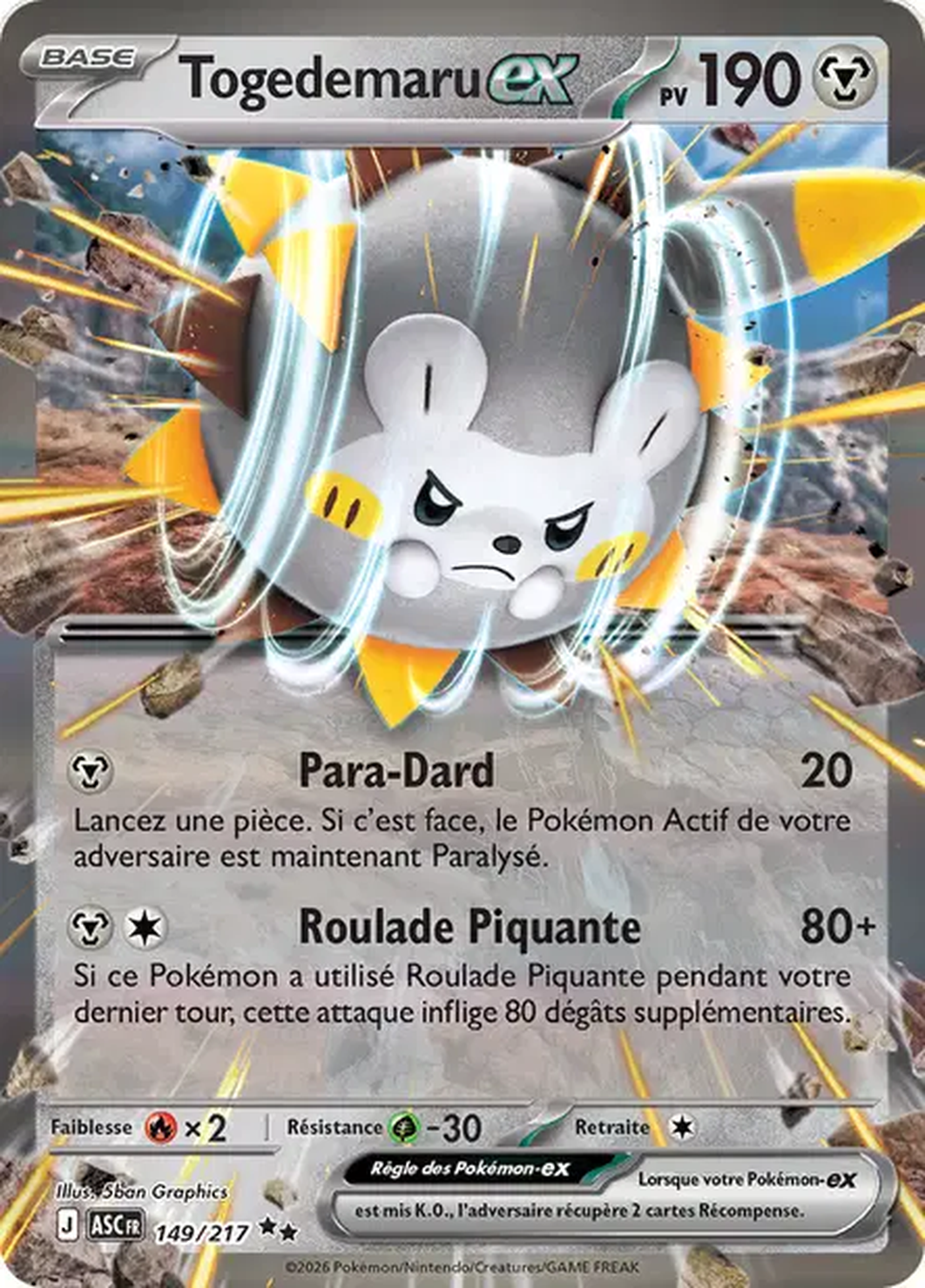 Togedemaru ex 149/217 – Méga-Évolution Héros Transcendants