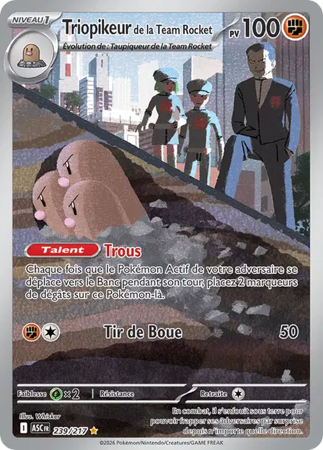 Triopikeur de la Team Rocket 239/217 – Méga-Évolution Héros Transcendants