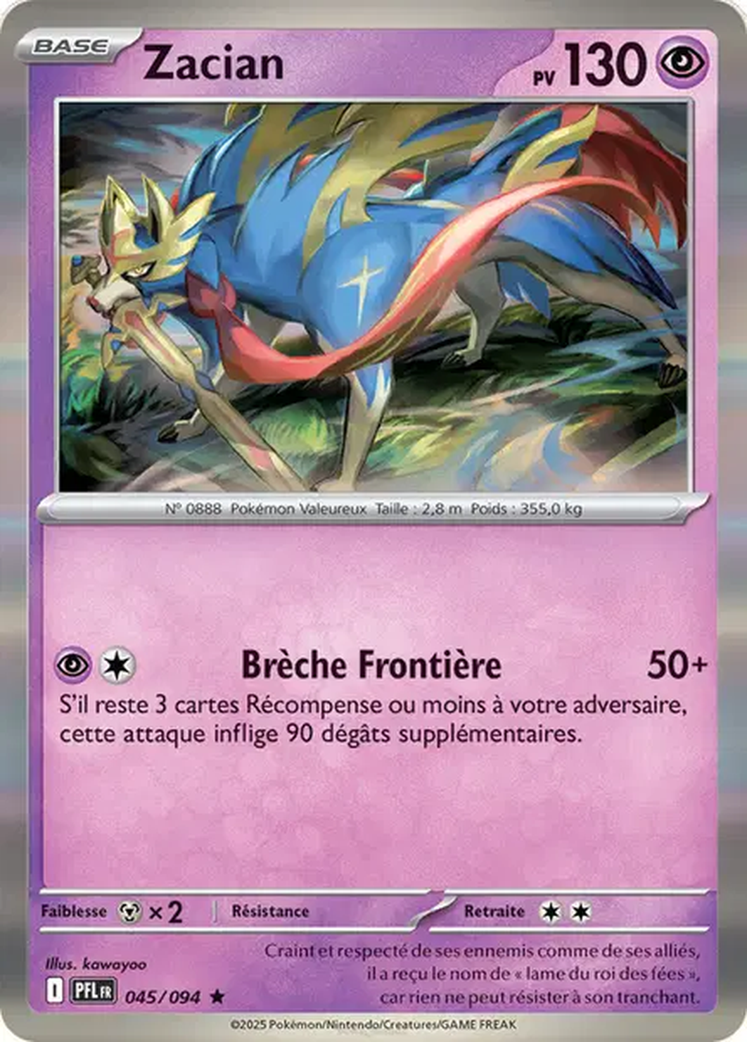 Zacian 045/094 – Méga-Évolution Flammes Fantasmagoriques